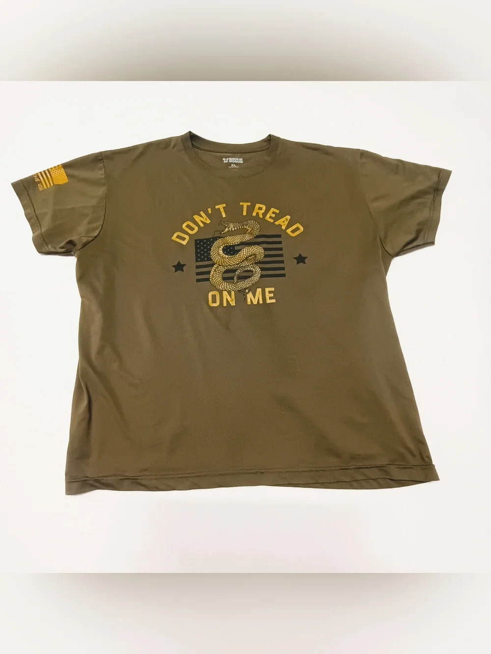 Rags Of Honor Men's Size XL Olive Green Graphic Tee - Don't Tread On Me